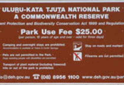 Panneau entrée Uluru National Park - Ayers Rock